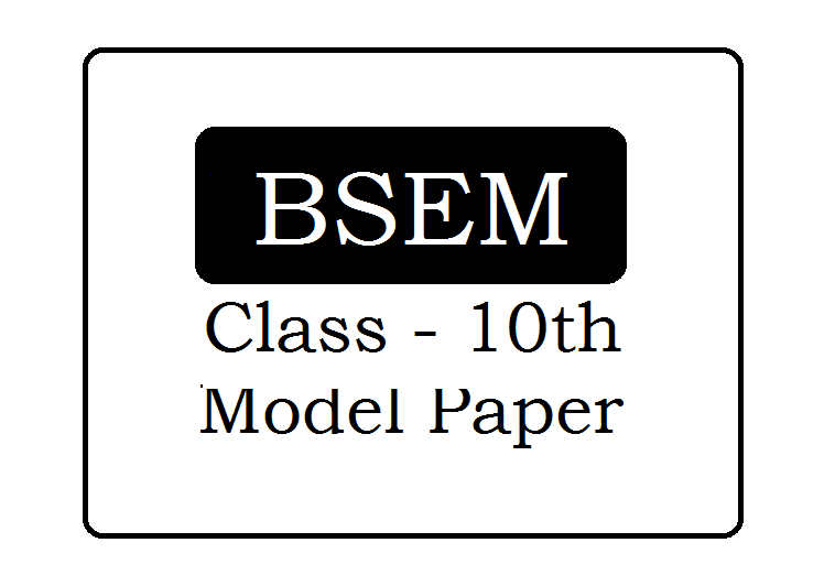 BSEM 10th Model Paper 2024